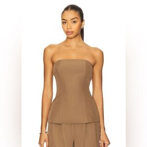 NWT Revolve Strapless Structured Tube Top Brown $80